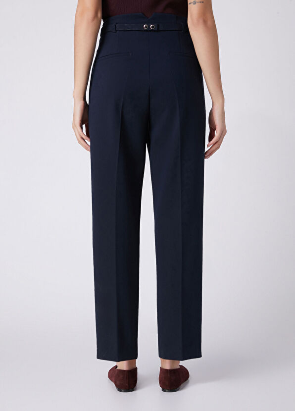 Beymen Club Navy Logo Belted Carrot Pants - 4