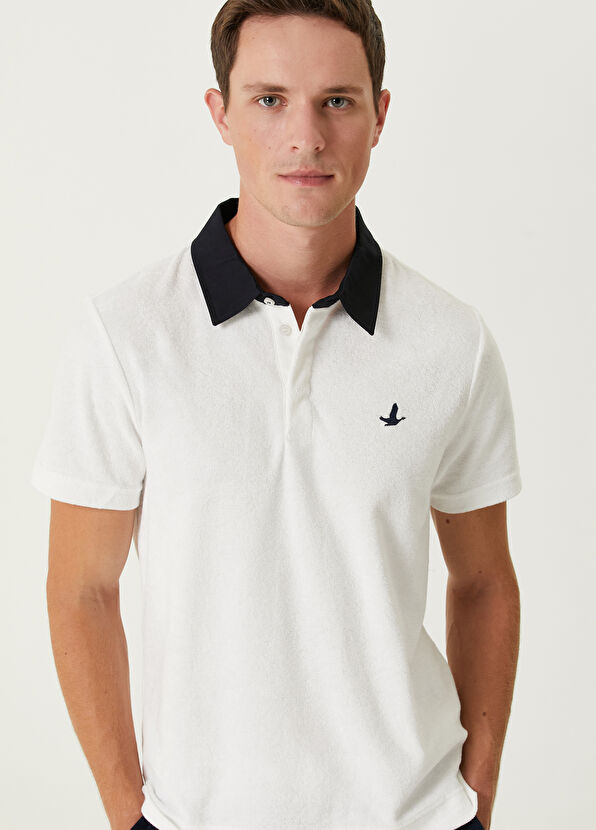 Beymen Club Beyaz Polo Yaka Havlu Dokulu T-shirt - 2