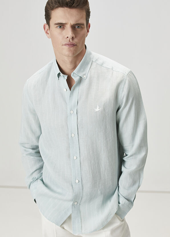 Beymen Club Mint Keten Gömlek - 1