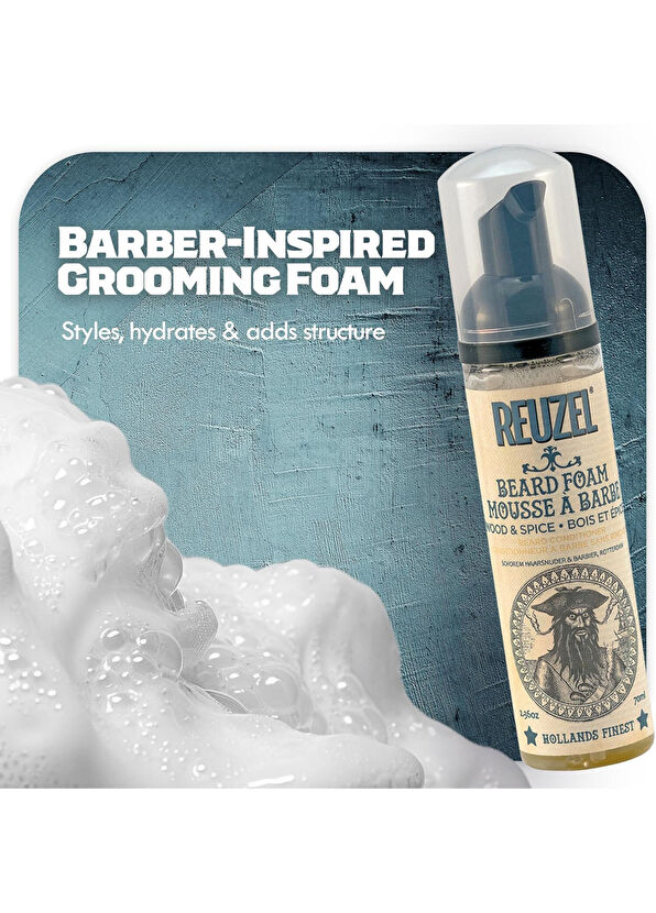 Reuzel Beard Foam Wood & Spice Durulanmayan Sakal Temizleme Köpüğü 70 ml - 2