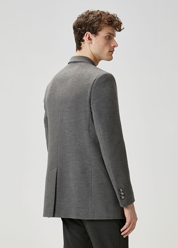 Beymen Club Gri Kruvaze Kaban - 4