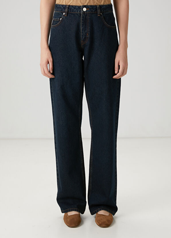 Beymen Club Koyu Mavi Geniş Paça Jean Pantolon - 4