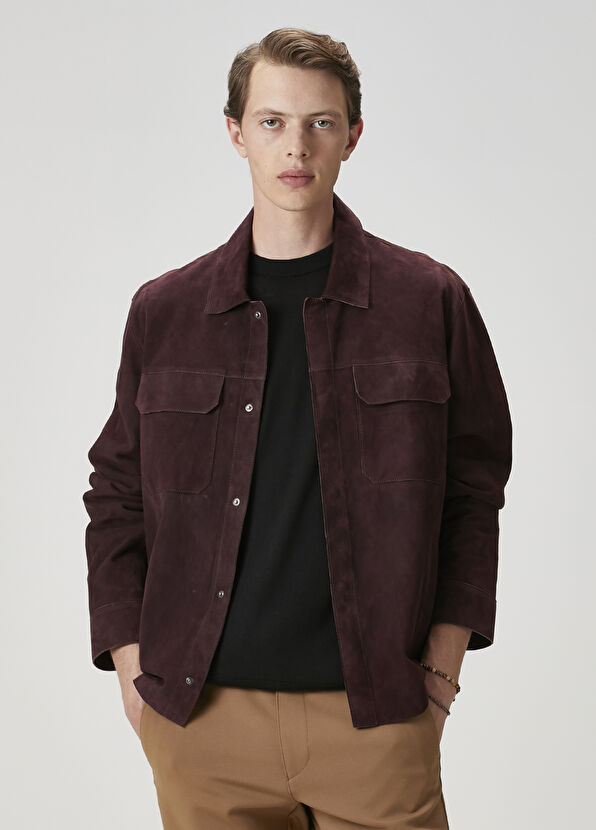 Beymen Club Plum Suede Shirt - 1