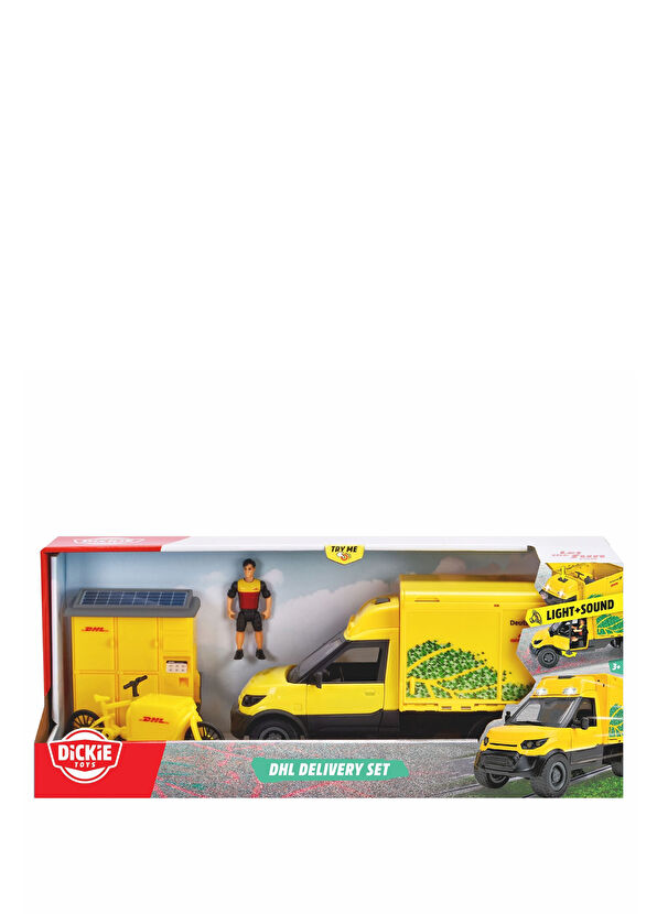 Dickie DHL Freight Delivery Vehicle Toy Set - 3