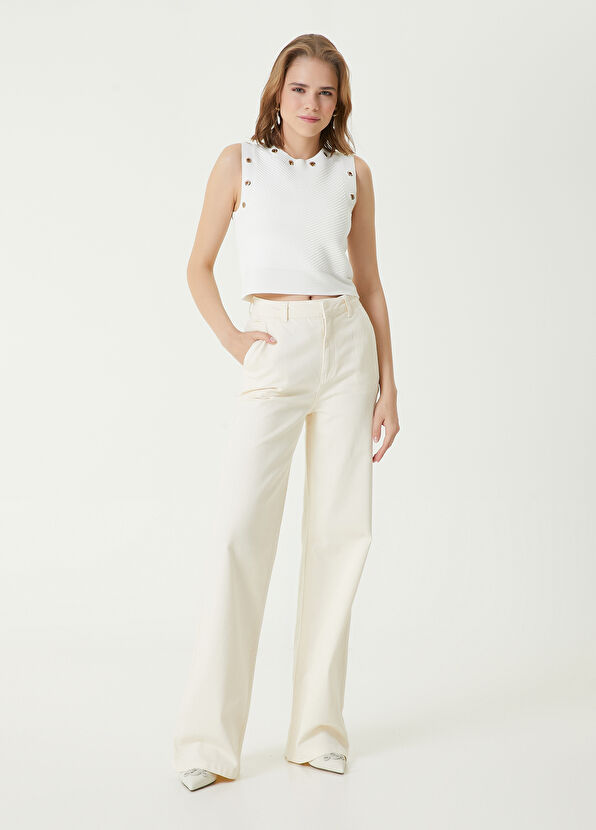 Beymen Club Off White Knit Tank Top - 3