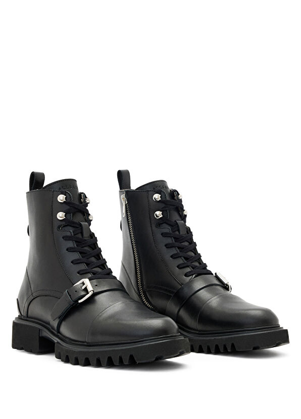 Tori Siyah Kemer Detaylı Deri Bot - Görsel 3