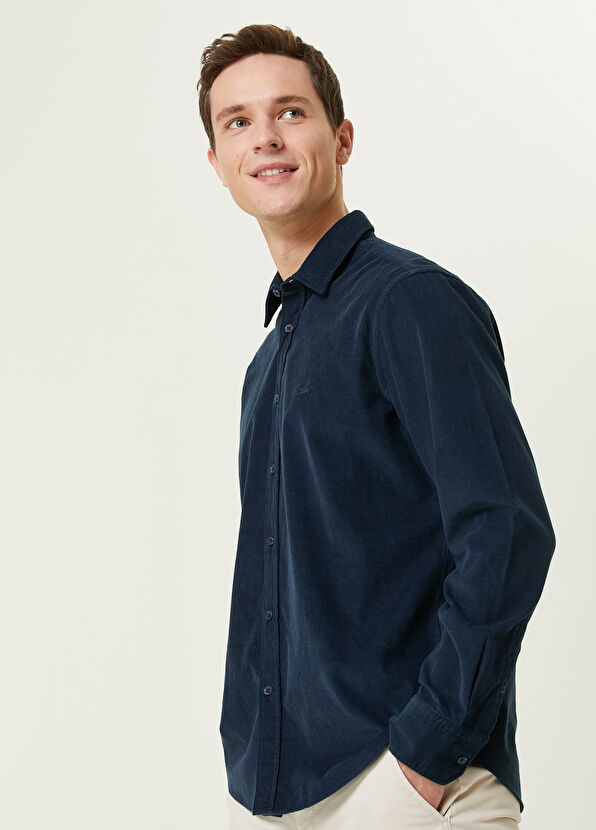 Beymen Club Comfort Fit Lacivert Kadife Corduroy Gömlek - 2