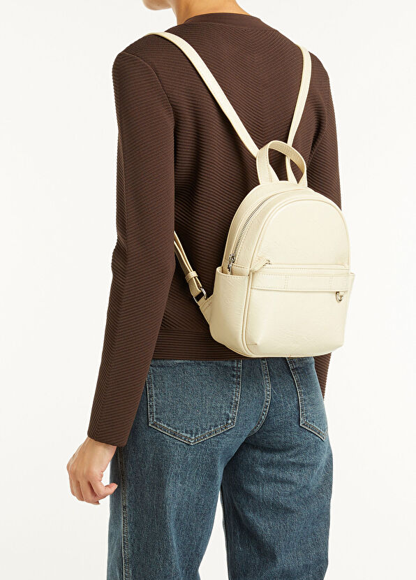 Bej Kadın Sırt Çantası - Görsel 3