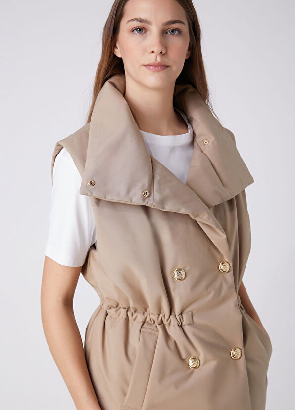 Beymen Club Beige Double-Breasted Vest - 2