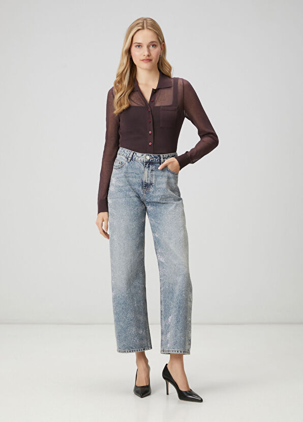 Beymen Club Mürdüm İnce Transparan Polo Hırka - 2