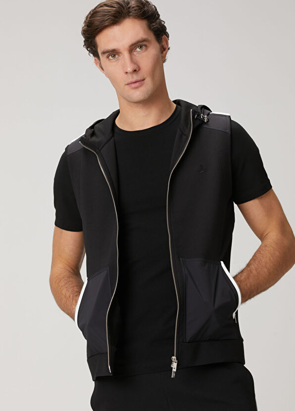 Beymen Club Siyah Garni Detaylı Jersey Yelek - 4