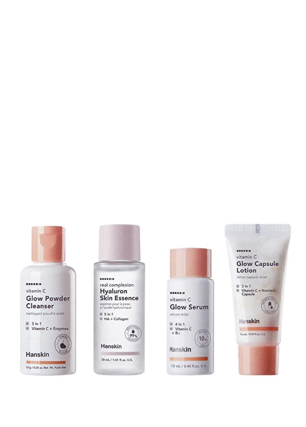 Hanskin Glow Skin On The Go Cleanser Hydrating Brightening Travel Size Skin Care Set - 1
