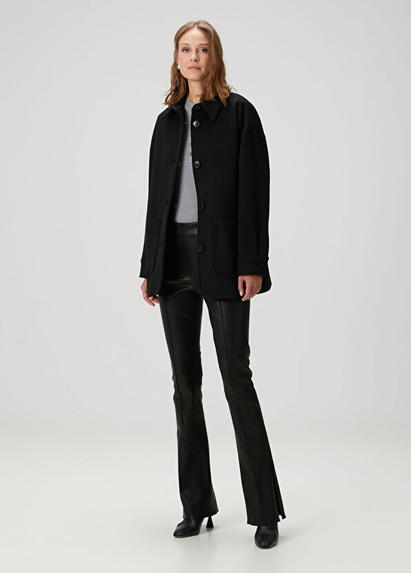 Beymen Collection Siyah Yün Kaban - 2