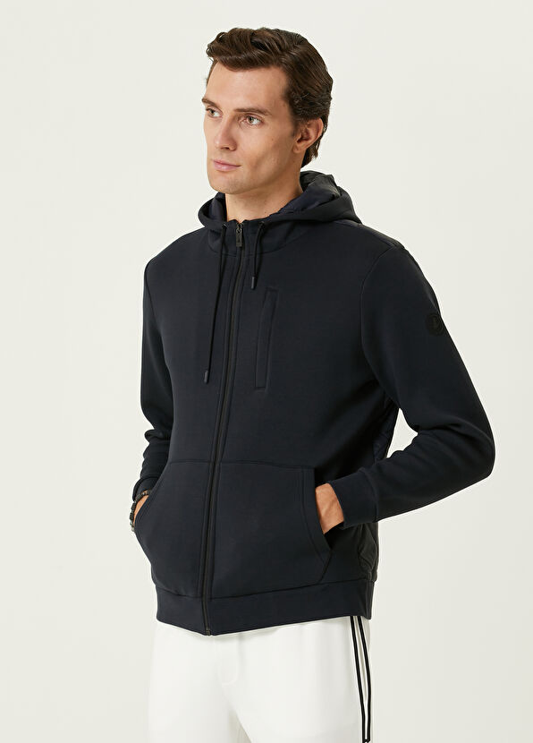 Beymen Club Navy Blue Hooded Quilted Garnish Coat - 4