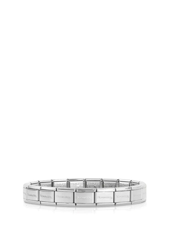 Orijinal İtalyan Gümüş Kalp Link Charm Çelik Unisex Bileklik - Görsel 2