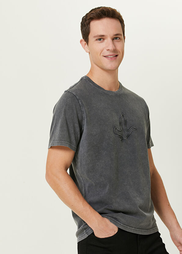 Beymen Club Antrasit Sargı Kaz Nakışlı T-shirt - 2