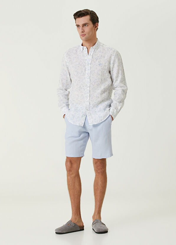 Beymen Club Blue Linen Shorts - 1