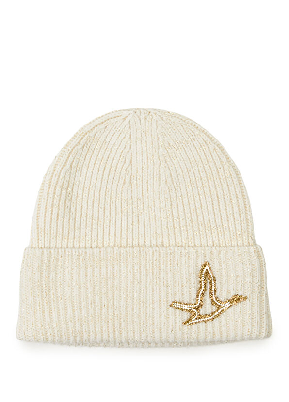 Beymen Club Ecru Glitter Women's Wool Knit Beanie - 1