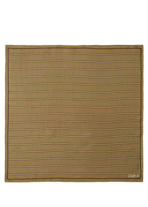 Beymen Club Khaki Pinstripe Silk Scarf - 1