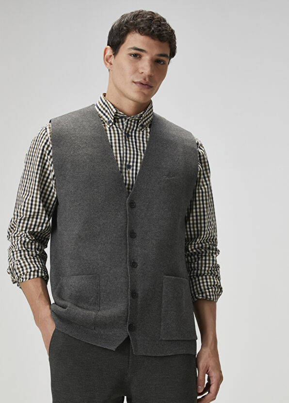 Beymen Club Gri Triko Yelek - 2