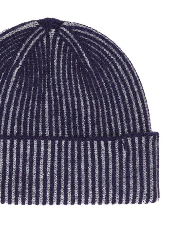 Beymen Club Navy Grey Men's Cashmere Blend Wool Beanie - 2