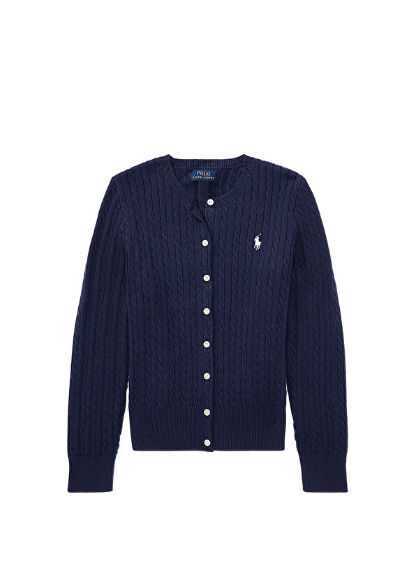 Polo Ralph Lauren Lacivert Logo Detaylı Kız Çocuk Hırka - 1