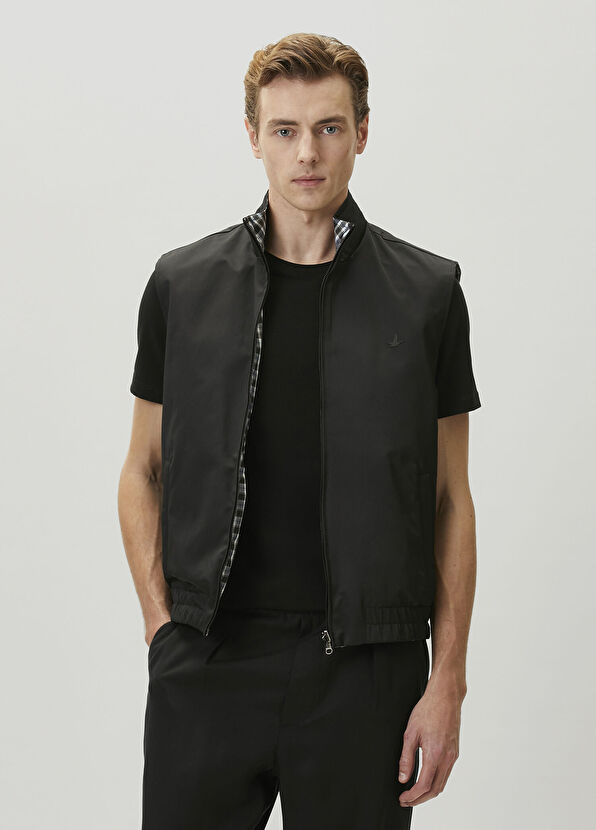 Beymen Club Siyah Hakim Yaka Ekoseli Çift Taraflı Yelek - 2