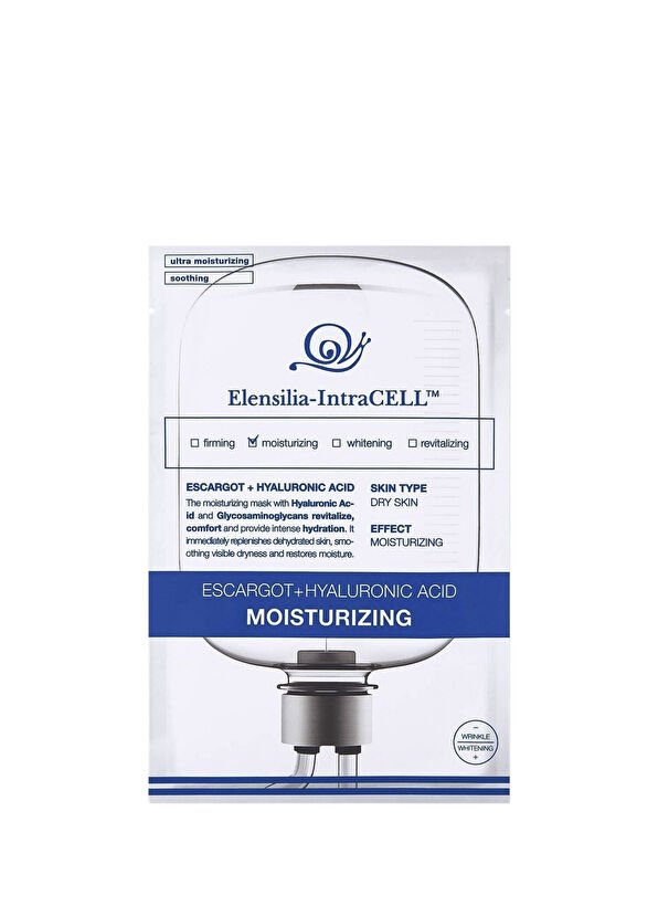 Elensilia Escargot + Hyaluronic Acid Intensive Moisturizing Leaf Mask Intracell Hyaluronic Acid Mask - 1
