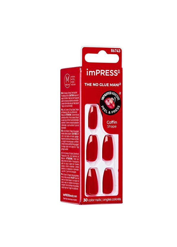 Impress Color Kırmızı Kendinden Yapışkanlı Uzun Takma Tırnak  - 2
