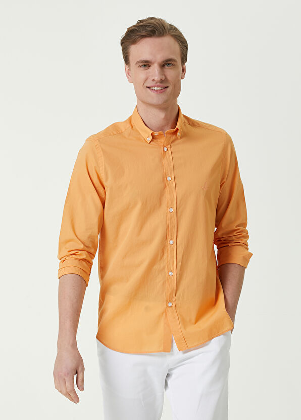 Beymen Club Slim Fit Turuncu Logolu Gömlek - 1