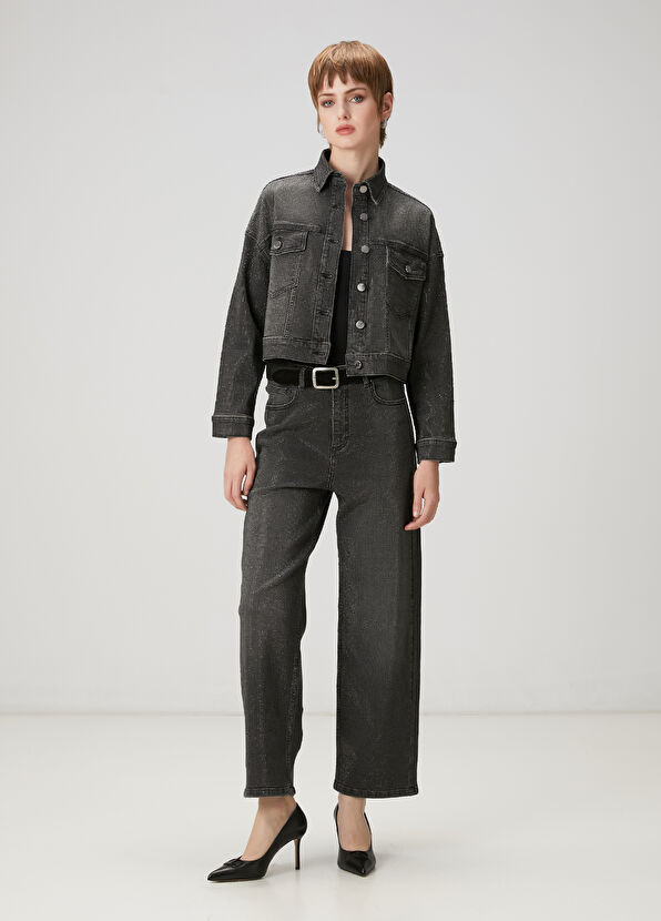 Beymen Club Koyu Gri Taşlı Jean Pantolon - 1