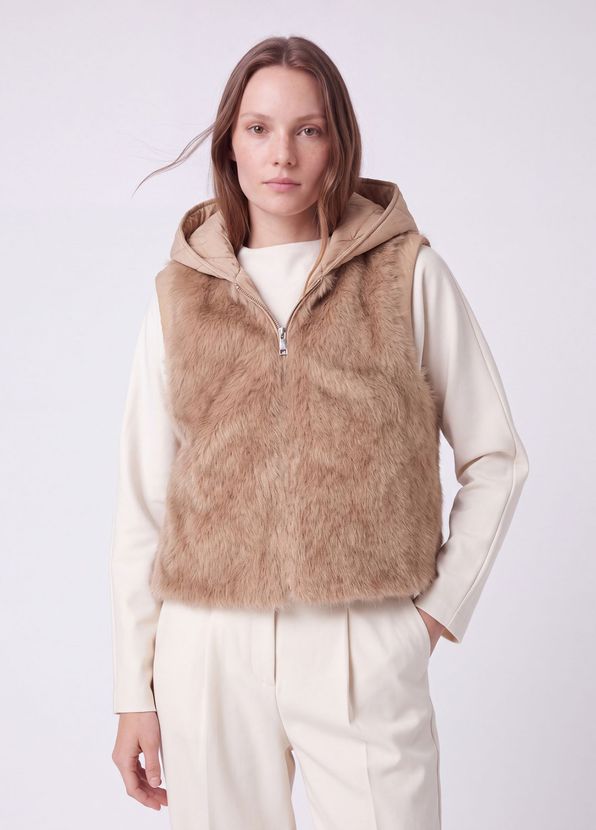 Beymen Club Beige Back Puff Fur Vest - 4