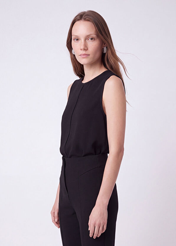 Beymen Club Black Crew Neck Sleeveless Basic Blouse - 3