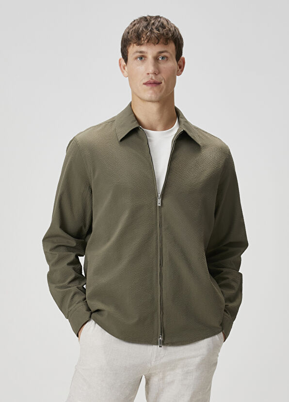 Beymen Club Dark Khaki Embossed Outer Shirt - 2