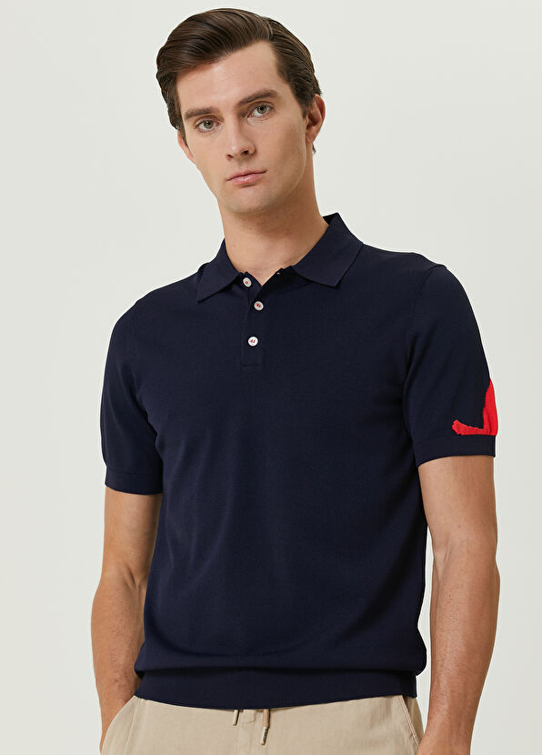 Beymen Club Lacivert Polo Yaka Kaz Jakarlı Kısa Kollu Triko - 2