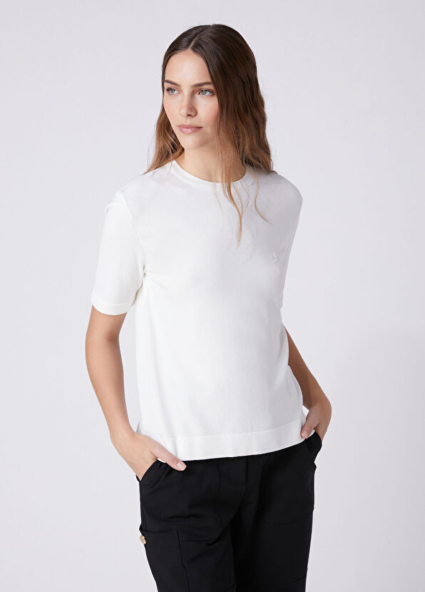 Beymen Club Off-White Short Sleeve Sweater - 3