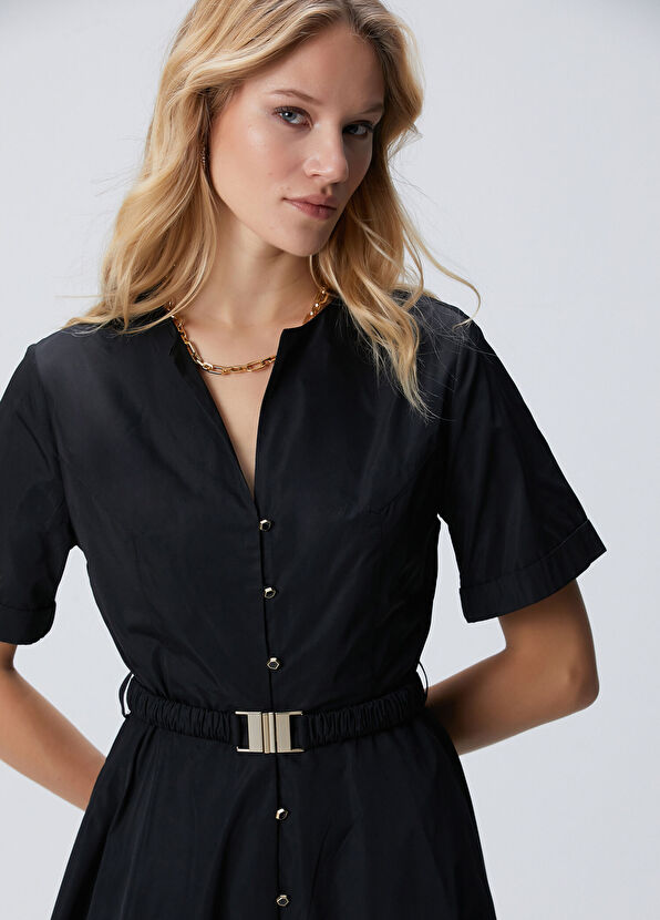 Network Siyah Tafta Elbise - 2