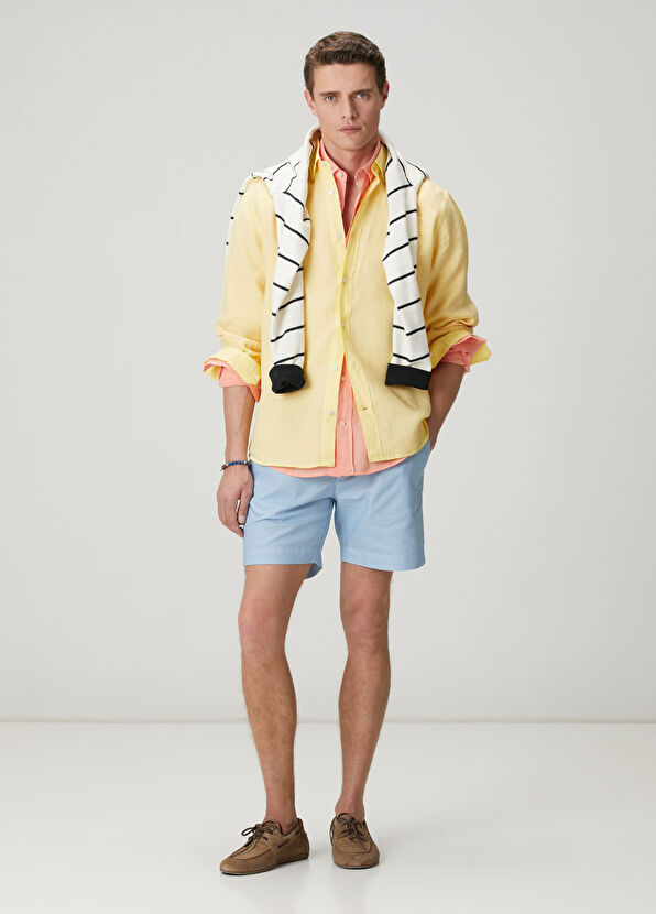 Beymen Club Light Yellow Comfort Fit Linen Shirt - 3