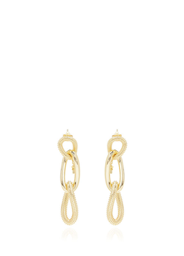 Beymen Club Gold Stone Women's Chain Earrings - 2