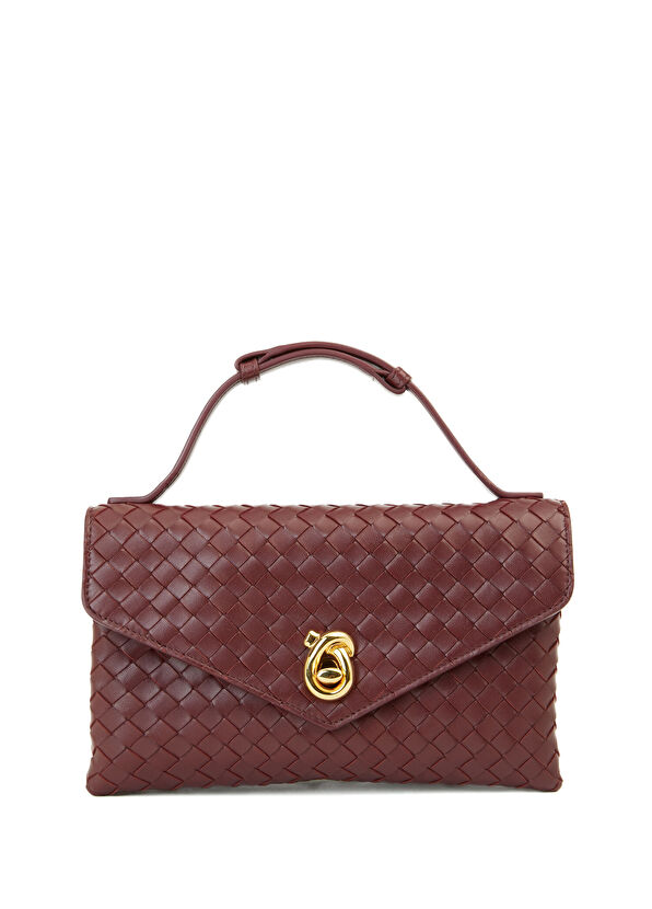 Knot Bordo Kadın Deri el Portföyü - Görsel 2