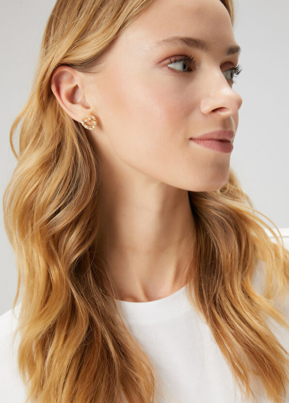 Beymen Club Women's Earrings With White Pearl Stones - 4