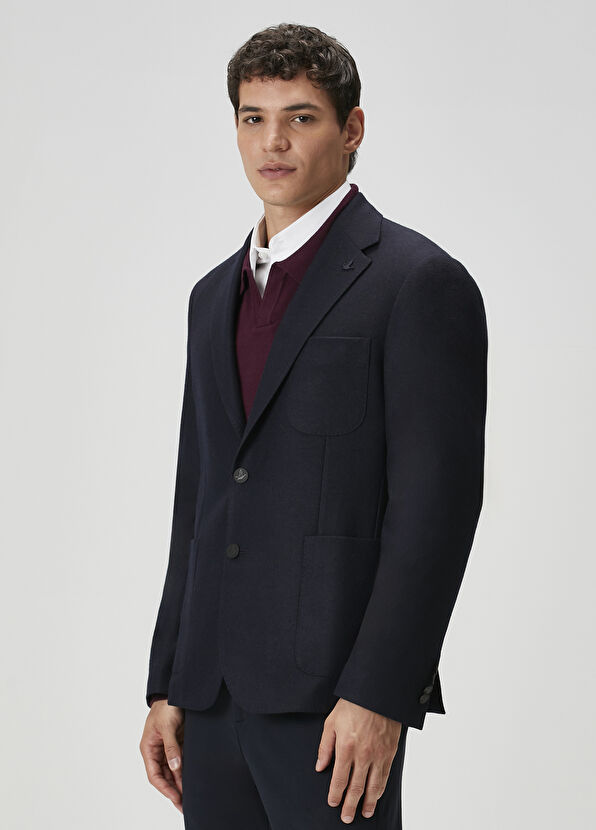 Beymen Club Lacivert Yün Kaşe Blazer - 4