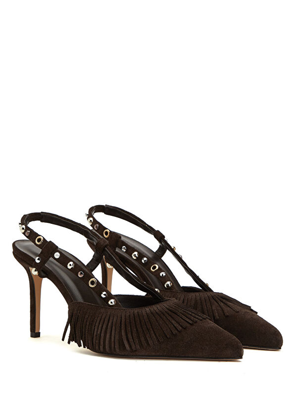 Beymen Club Brown Stud Slingback Pump - 2