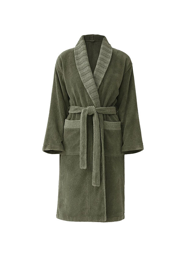Qua Home Mauve Pima Khaki Cotton Women's Bathrobe - 1