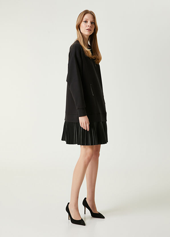 Beymen Club Siyah Taşlı Pileli Mini Elbise - 3