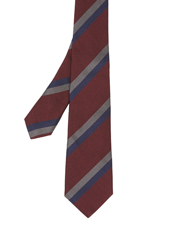 Beymen Club Burgundy Big Striped Tie - 1