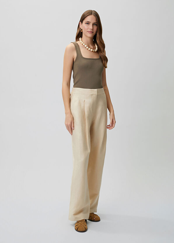 Beymen Club Khaki square neck basic undershirt - 3