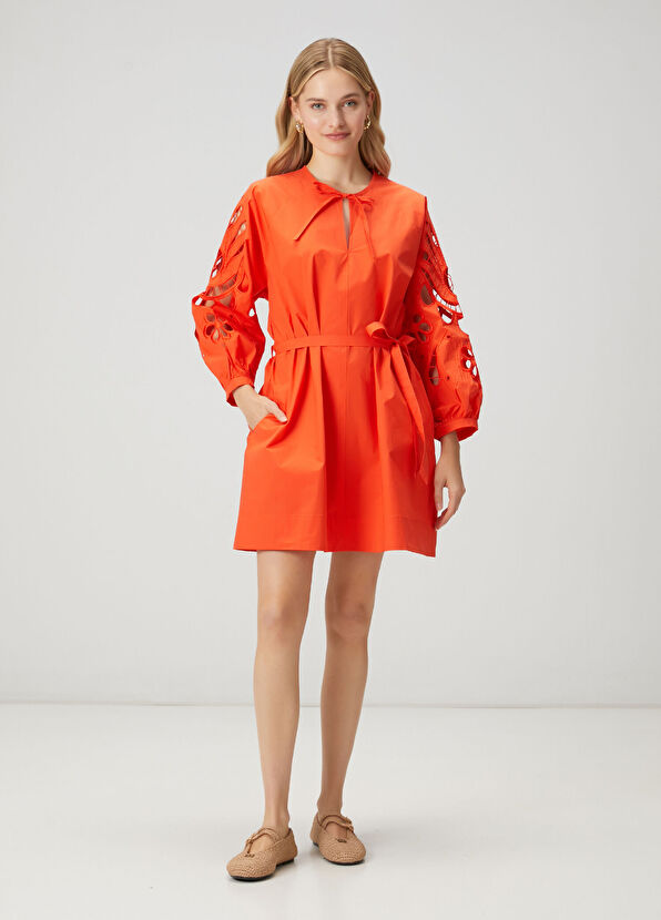 Beymen Club Red Embroidered Mini Dress - 2