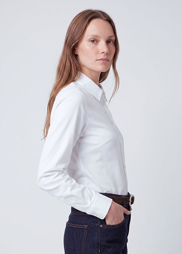 Beymen Club Slim Fit Non-Iron Kırık Beyaz Gömlek - 3