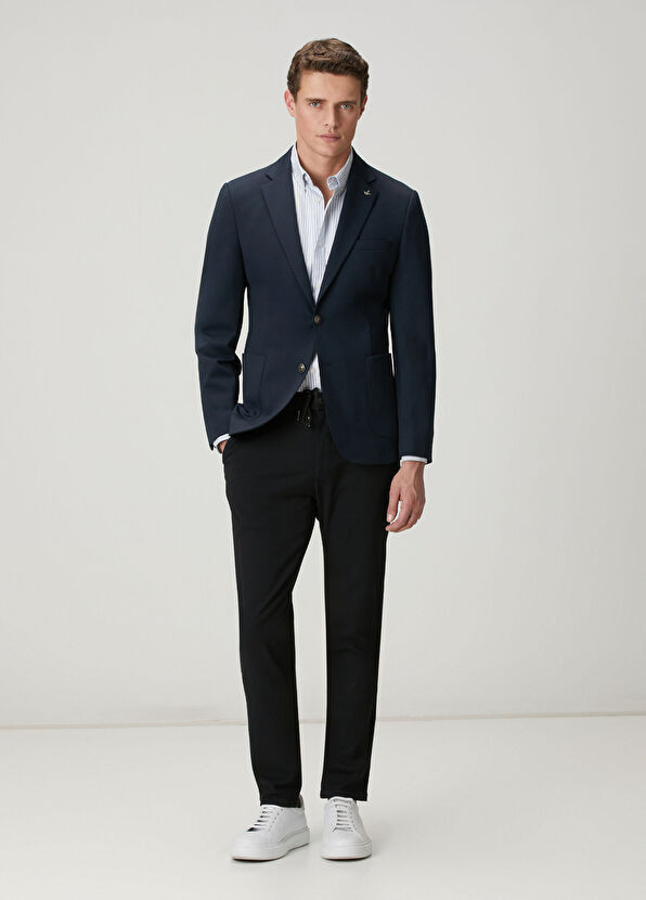 Beymen Club Siyah Beli Kordonlu Diyagonal Chino Pantolon - 1